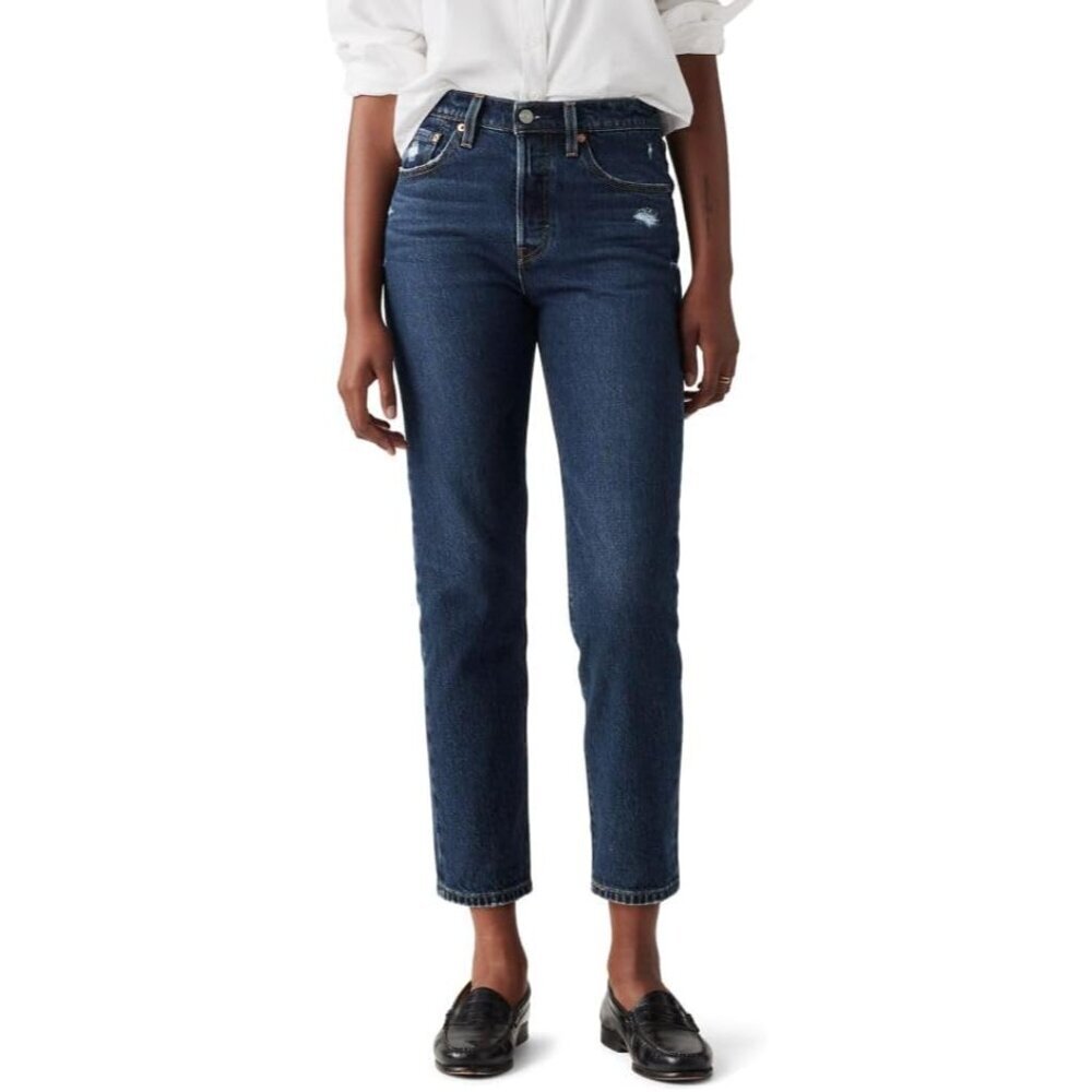 Women's Organic Cotton Crop Jeans Slim High Rise Straight Leg 27 - Picture 1 of 4